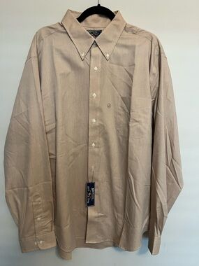 American Living Beige Dress Shirt NWT Size 18 36/37